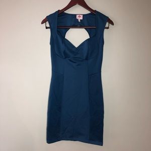 Crimson Clover small teal fitted dress